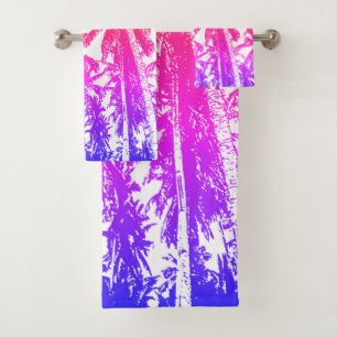 Tropical Palm Trees Design. Colourful Graduation. Bath Towel Set