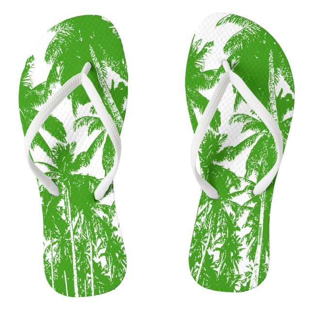 Tropical Palm Trees Design Flip Flops (Footbed)