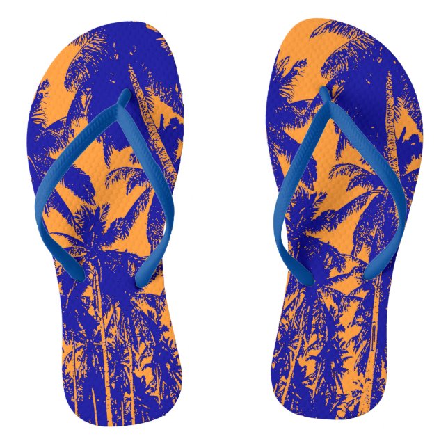 Tropical Palm Trees Design Flip Flops (Footbed)