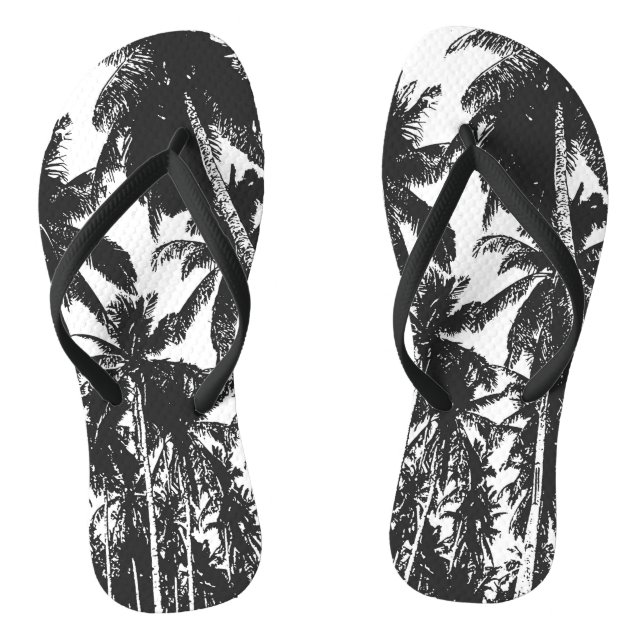 Tropical Palm Trees Design Flip Flops (Footbed)