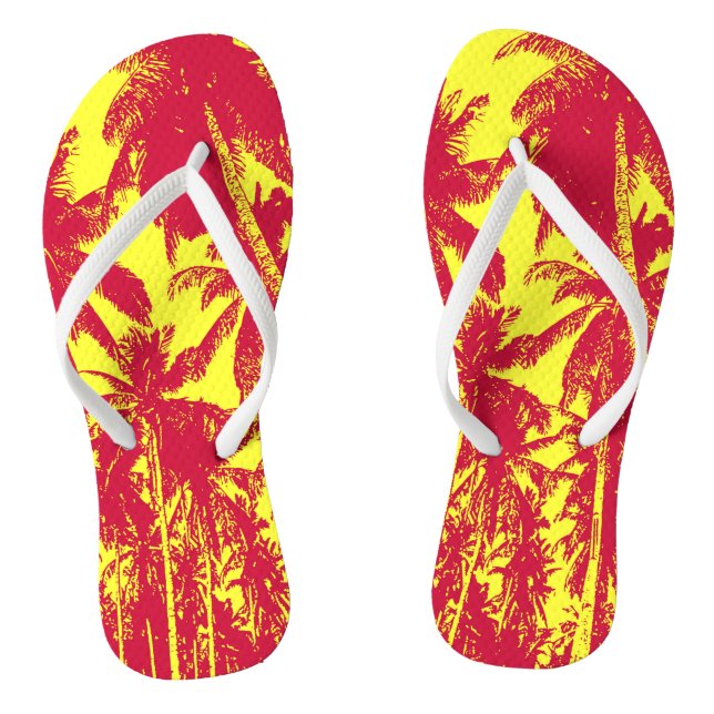 Tropical Palm Trees Design Flip Flops (Footbed)