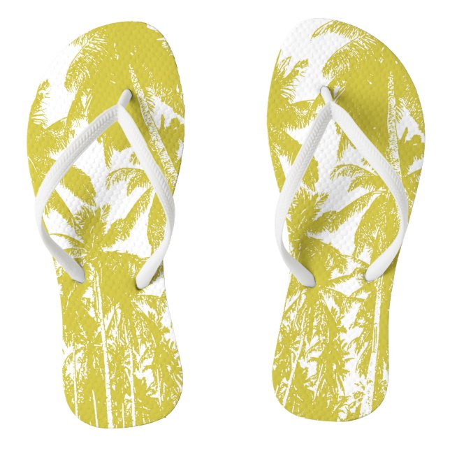 Tropical Palm Trees Design Flip Flops (Footbed)