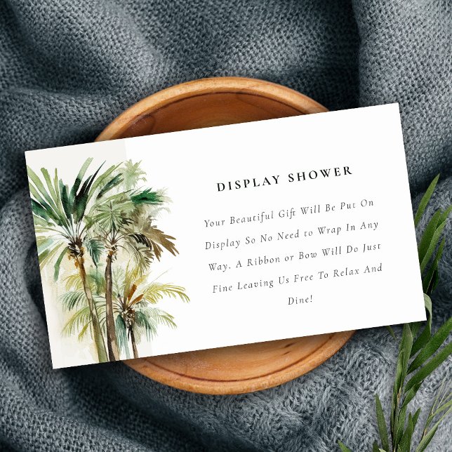 Tropical Palm Trees Display Shower Baby Shower Enclosure Card (Creator Uploaded)
