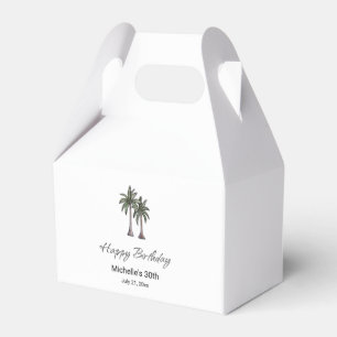 Tropical Palm Trees Elegant 30th Birthday Party Favor Box
