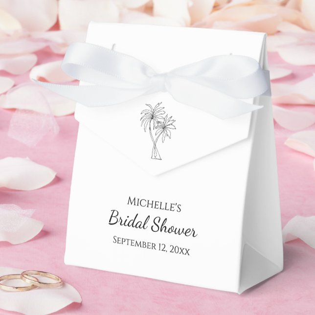 Tropical Palm Trees Elegant Bridal Shower Favor Box (Wedding)