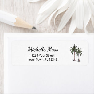 Tropical Palm Trees Elegant Modern Return Address