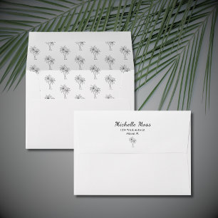 Tropical Palm Trees Elegant Return Address  Envelope