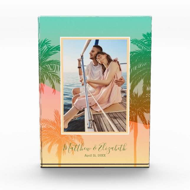 Tropical Palm Trees Family Photo Block (Front)