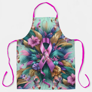 tropical-palm-trees green-teal-gold purple-tropica apron