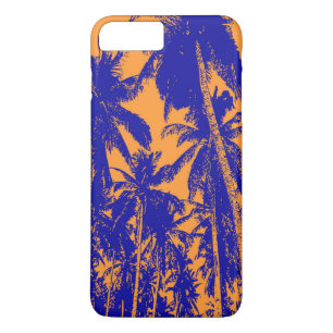 Tropical Palm Trees in Blue and Orange iPhone 8 Plus/7 Plus Case