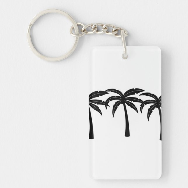 Tropical Palm Trees Keychain (Front)