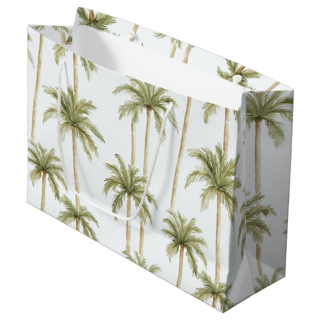 Tropical Palm Trees Large Gift Bag (Front Angled)