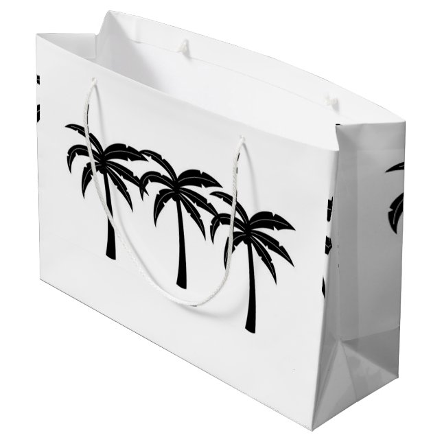 Tropical Palm Trees Large Gift Bag (Back Angled)