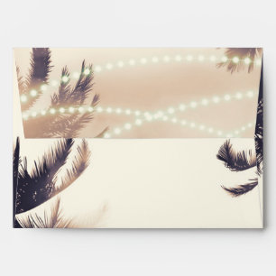 Tropical Palm Trees & Lights Cream Dream Invite Envelope