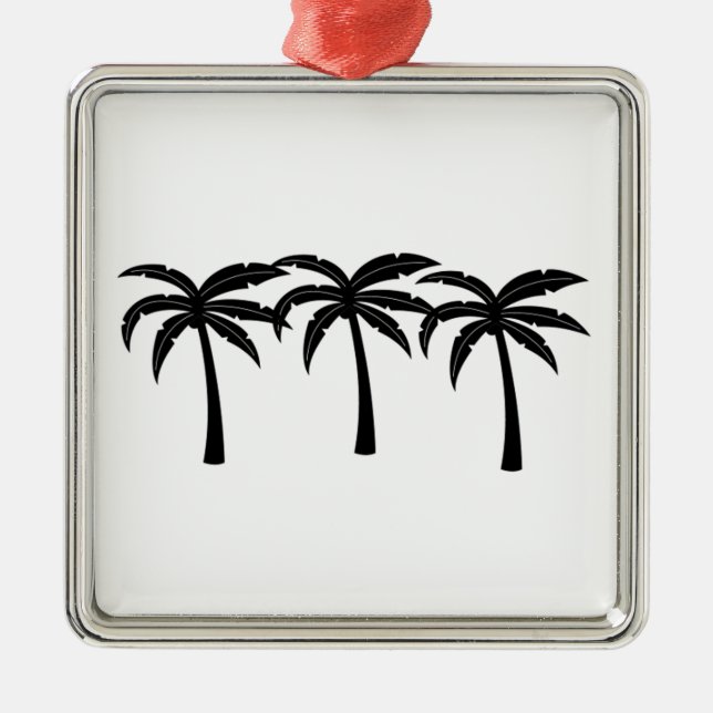 Tropical Palm Trees Metal Ornament (Front)