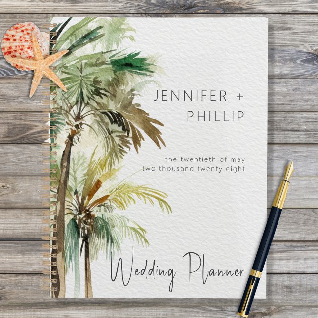 Tropical Palm Trees Modern Wedding Planner (Creator Uploaded)