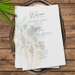 Tropical Palm Trees Modern Wedding Program