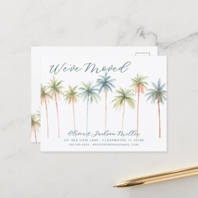 Tropical Palm Trees Moving Postcard (Front/Back In Situ)