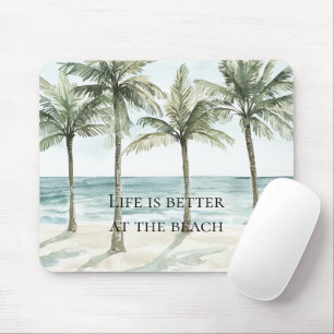 Tropical Palm Trees Ocean Beach  Mouse Pad
