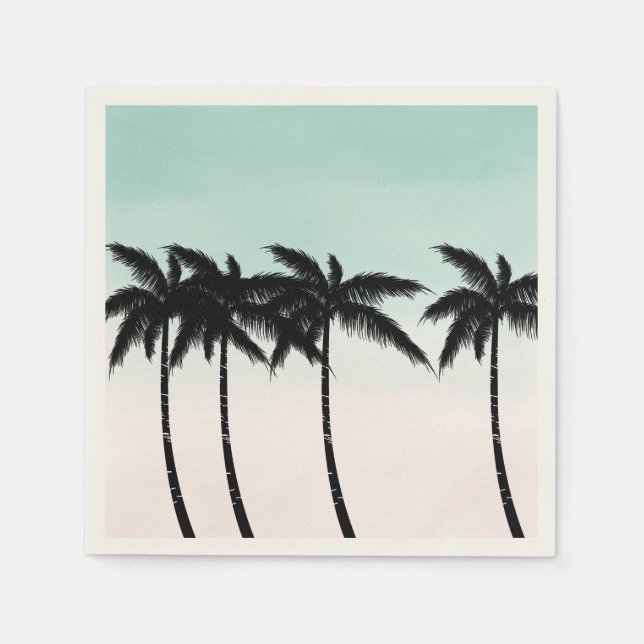 Tropical Palm Trees Ombre Napkin (Front)