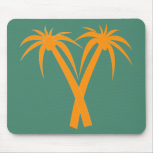 Tropical Palm Trees orange Summer Mouse Pad