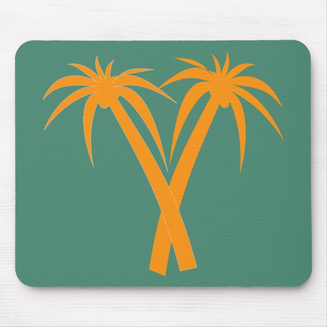 Tropical Palm Trees orange Summer Mouse Pad (Front)