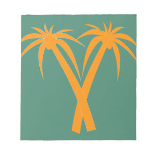 Tropical Palm Trees orange Summer Notepad