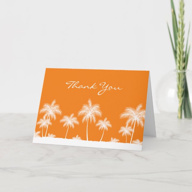 Tropical Palm Trees Orange Thank You (Front)