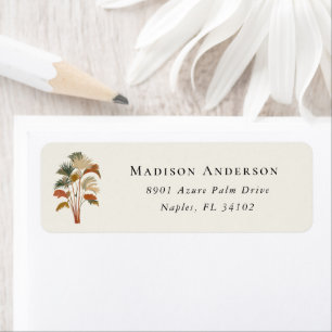 Tropical Palm Trees Pastel Boho Return Address