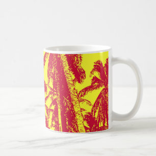 Tropical Palm Trees. Posterised Leaf pattern.. Coffee Mug