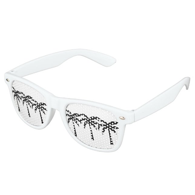 Tropical Palm Trees Retro Sunglasses (Angled)