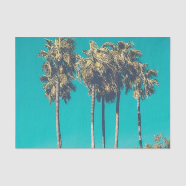 Tropical Palm Trees Retro Tissue Paper (Front)
