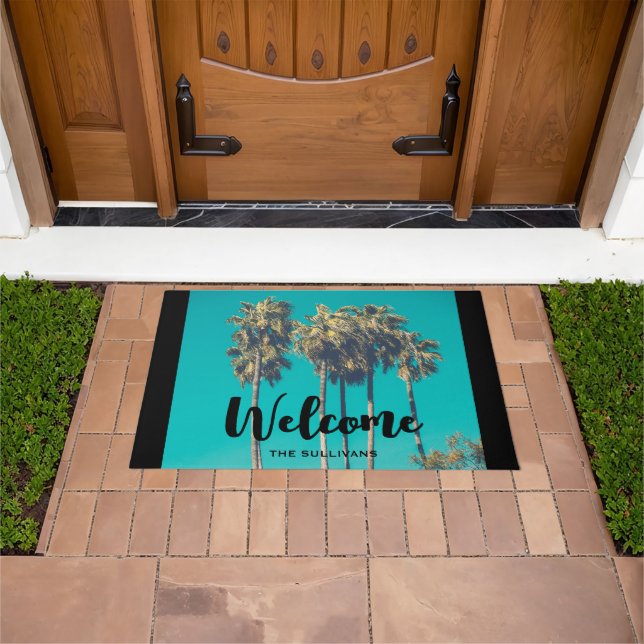 Tropical Palm Trees Retro Vibe Doormat (Outdoor)