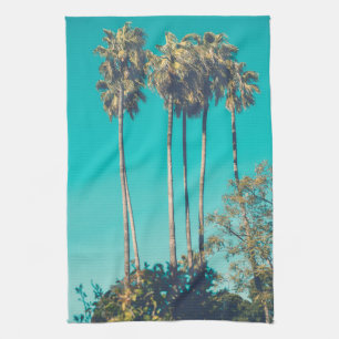 Tropical Palm Trees Retro Vibe Kitchen Towel
