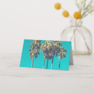 Tropical Palm Trees Retro Vibe Place Card