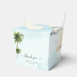 Tropical Palm Trees Sand Beach Destination Wedding Favor Box