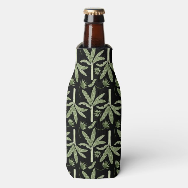 Tropical palm trees seamless pattern bottle cooler (Bottle Front)