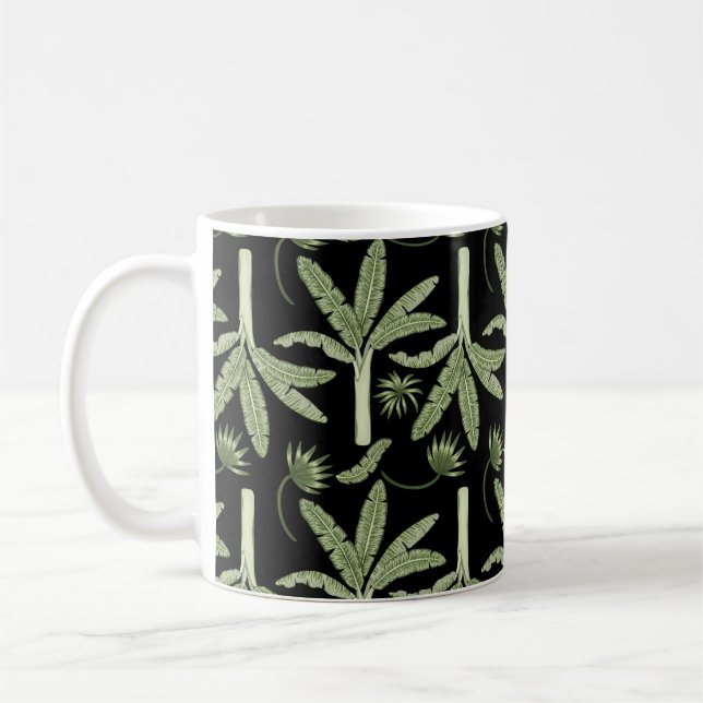 Tropical palm trees seamless pattern coffee mug (Left)