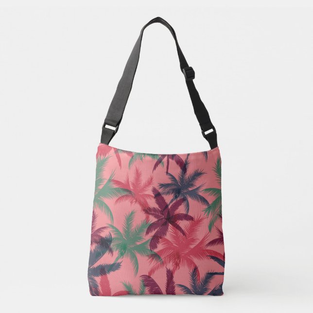 Tropical Palm Trees: Seamless Pattern Crossbody Bag (Front)