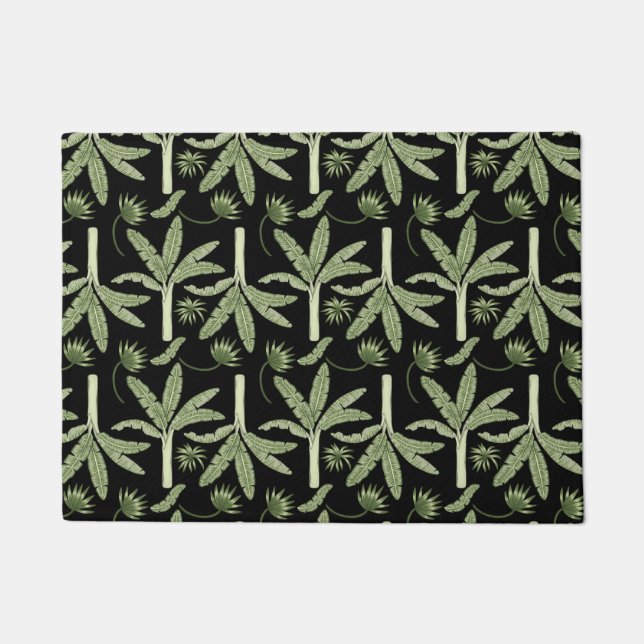 Tropical palm trees seamless pattern doormat (Front)