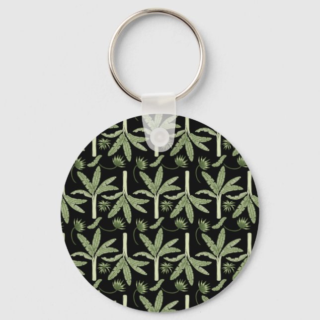 Tropical palm trees seamless pattern keychain (Front)