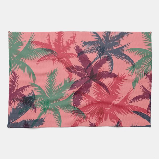 Tropical Palm Trees: Seamless Pattern Kitchen Towel (Horizontal)