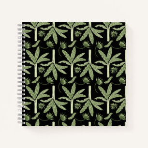 Tropical palm trees seamless pattern notebook