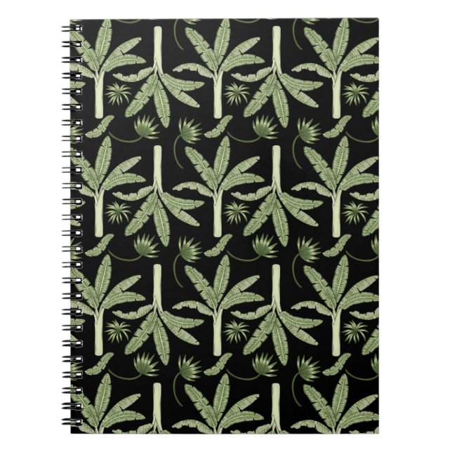 Tropical palm trees seamless pattern notebook (Front)