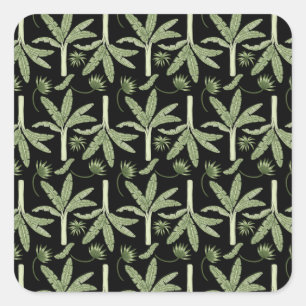 Tropical palm trees seamless pattern square sticker