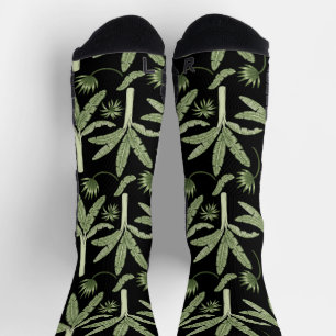 Tropical palm trees seamless pattern wrapping pape socks