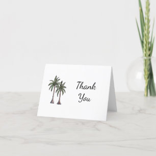 Tropical Palm Trees Simple Script Thank You Card
