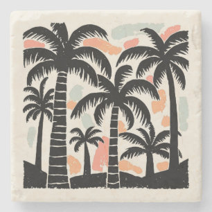 Tropical Palm Trees Stone Coaster