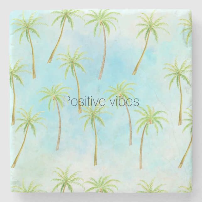 Tropical Palm Trees          Stone Coaster (Front)