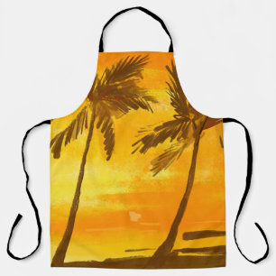 Tropical Palm Trees Summer Background Apron
